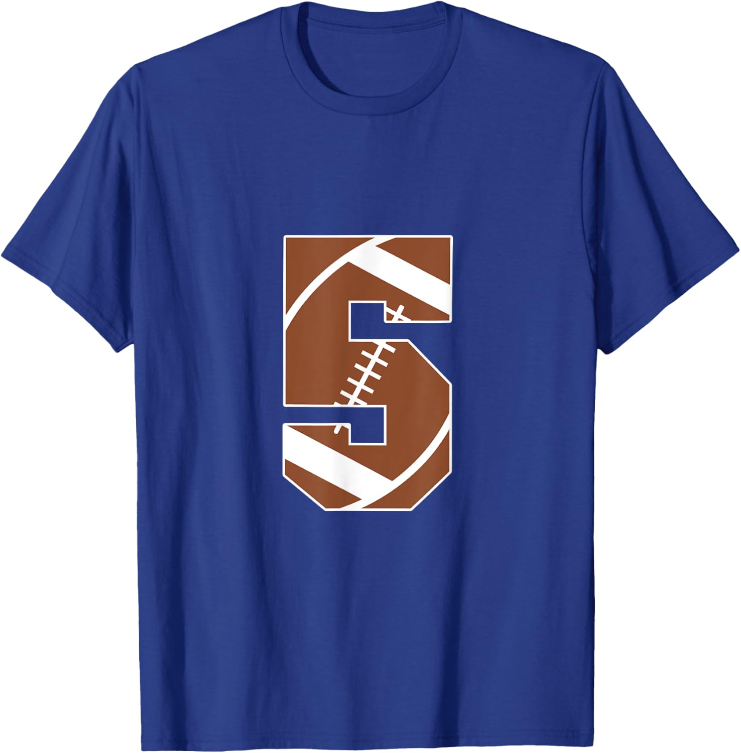 5th Birthday Kids Football Birthday Party 5 Years Old Boys T-Shirt - T-Shirt | Royal