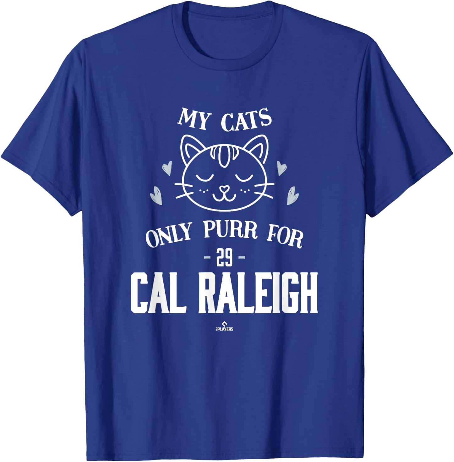 Cat Lovers for Cal Raleigh Seattle Baseball MLBPA T-Shirt - T-Shirt | Royal