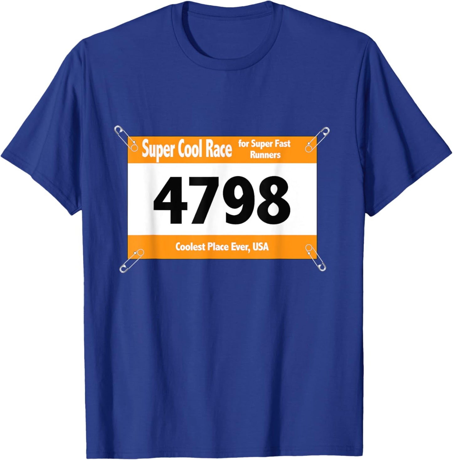 Runner Funny Halloween Costume Racing Bib T-Shirt - T-Shirt | Royal
