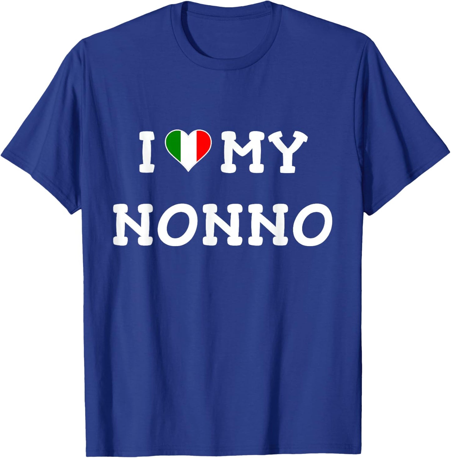 I Love My Nonno Italian Flag Heart T Shirt T-Shirt - T-Shirt | Royal