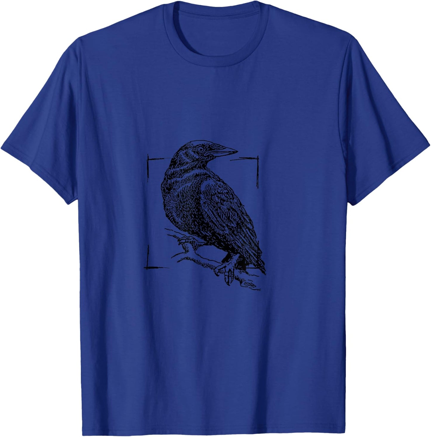 Fuzzy Blindspot -Adults Crow , Blue, Small, Short Sleeve, Halloween, Modern Style T-Shirt - T-Shirt | Royal