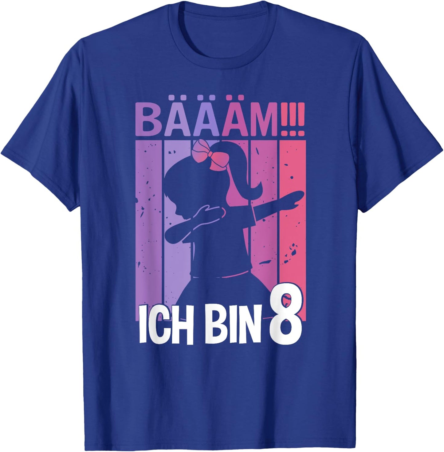 Girls' with German Text "Tanzen Bääm Ich Bin 8 Jahre Dab" [German T-Shirt - T-Shirt | Royal