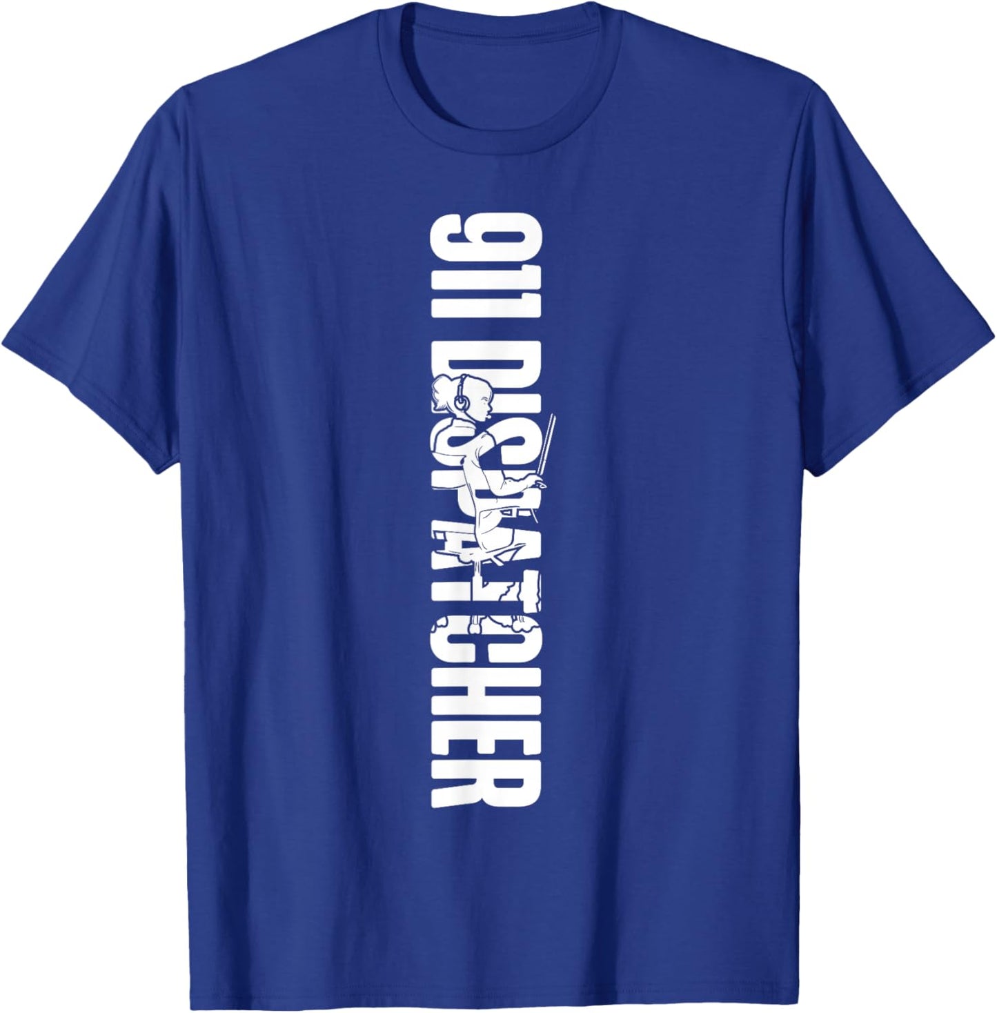 911 Dispatcher Thin Gold Yellow Line 911 Dispatcher T-Shirt - T-Shirt | Royal