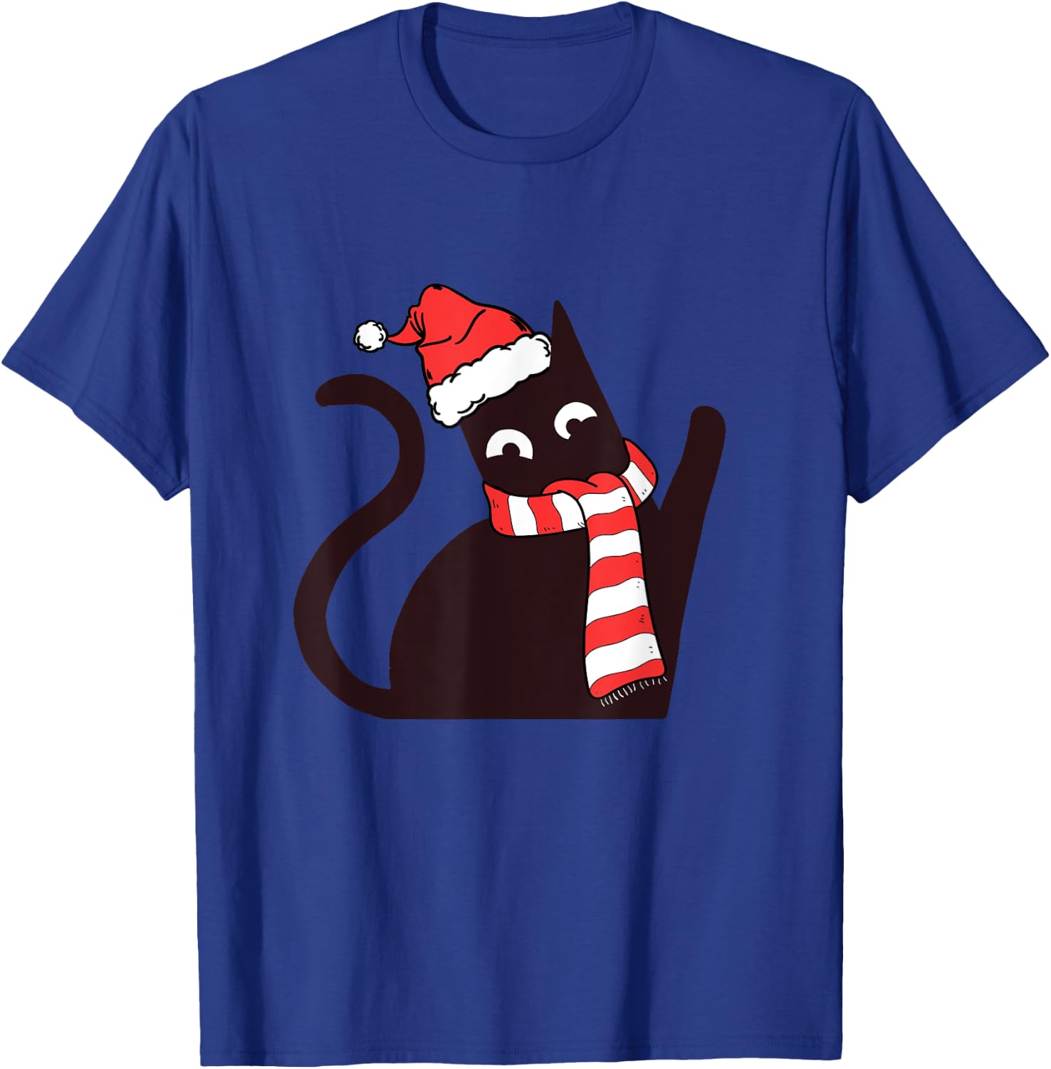 Funny Black Cat funny Merry Christmas T-Shirt - T-Shirt | Royal
