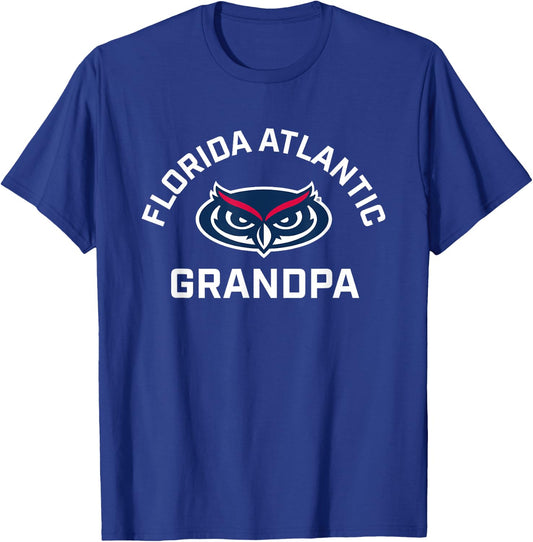 Florida Atlantic University FAU Owls Arched Grandpa T-Shirt - T-Shirt | Royal