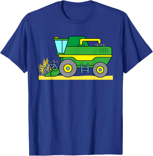 Combine Harvester Harvest Field Boy Girl Women Men Farm T-Shirt - T-Shirt | Royal