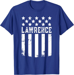 Lawrence Black Heart Pattern , -Adults, Small, , Short Sleeve T-Shirt - T-Shirt | Royal