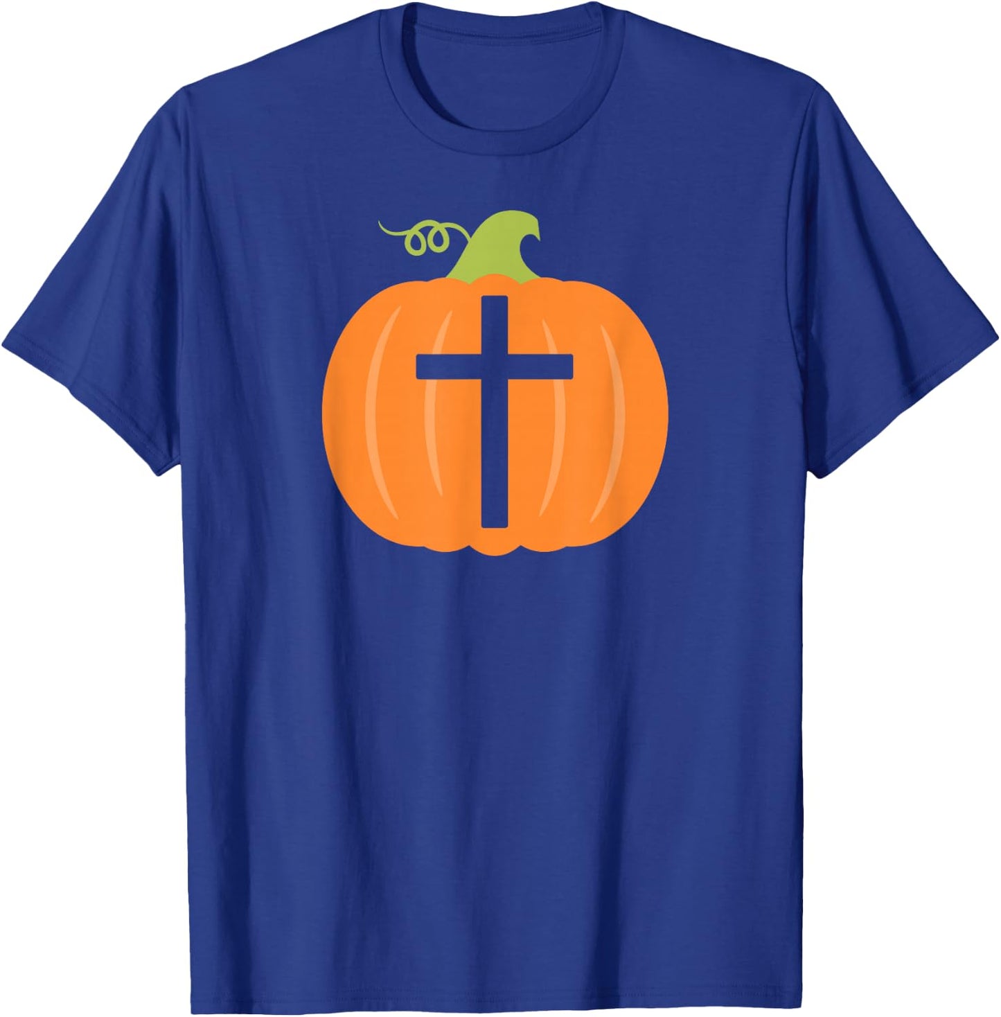 Christian Cross Religious Pumpkin Halloween T Shirt T-Shirt - T-Shirt | Royal