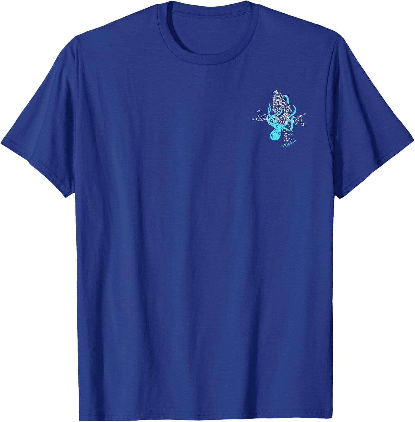 What's Kraken Funny Octopus Sea Monster Graphic (2 Sides) T-Shirt - T-Shirt | Royal