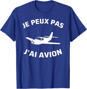 I Can't Have Airplane Aviation Flying Pilot Humor , Black, S T-Shirt - T-Shirt | Royal