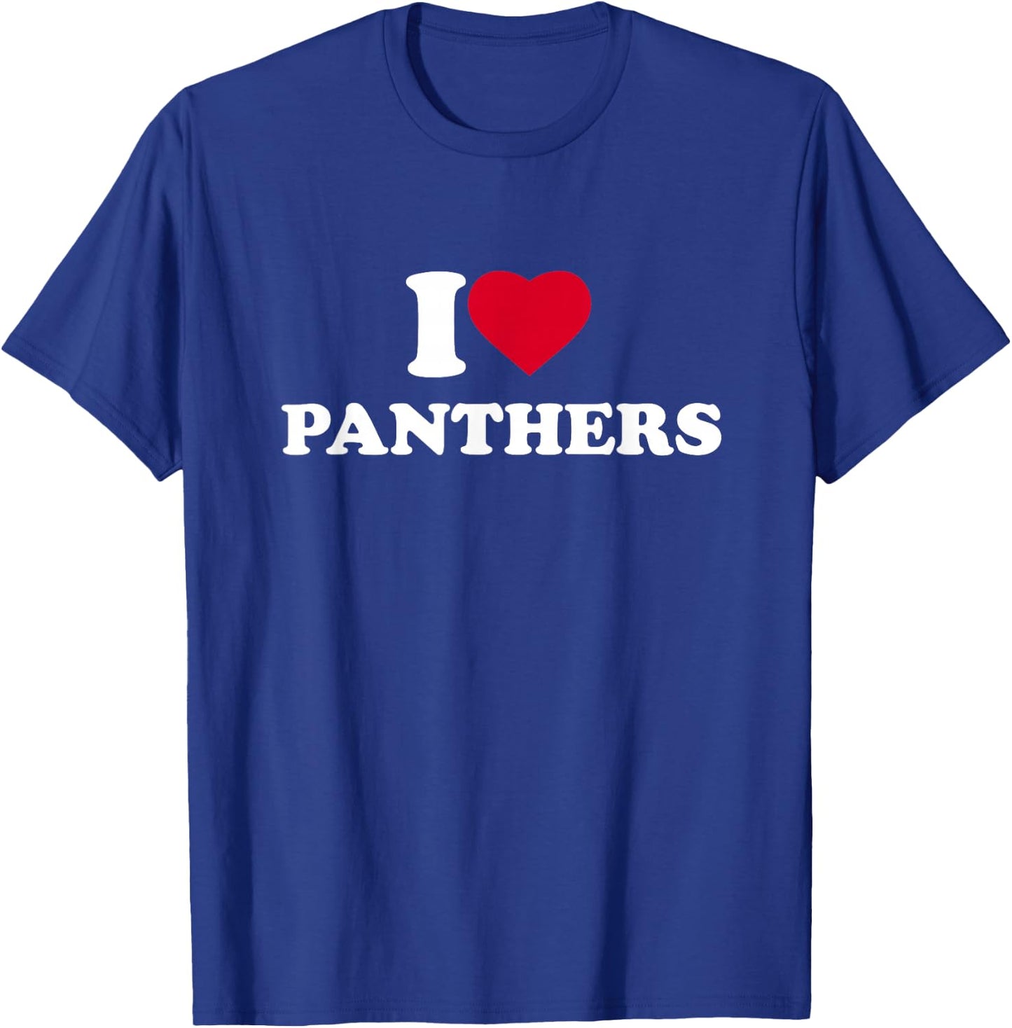 I Love Panthers Heart Animal Lover T-Shirt - T-Shirt | Royal
