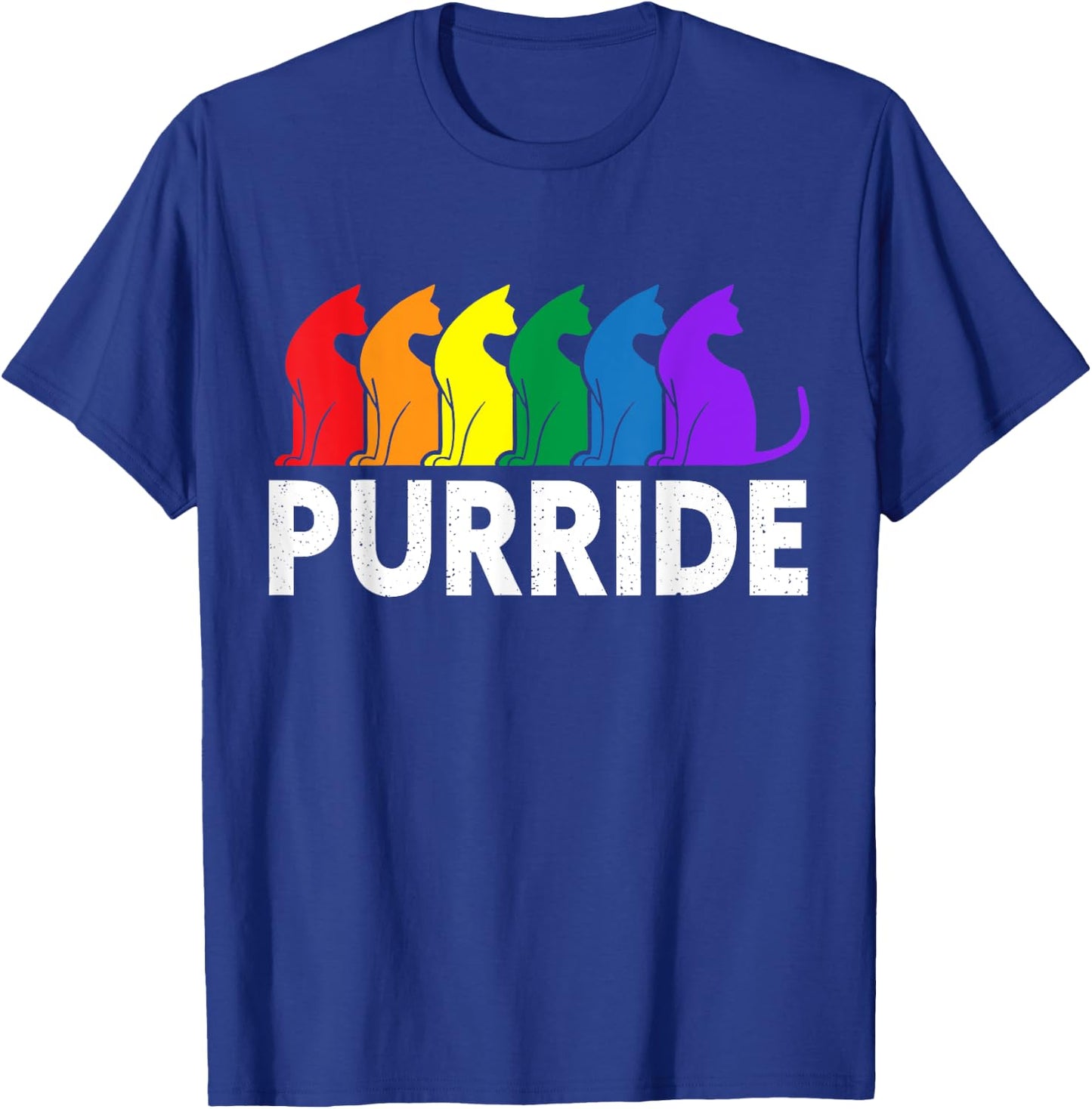Purride Cat Lover Pride Month Gay Rights Rainbow Cat T-Shirt - T-Shirt | Royal