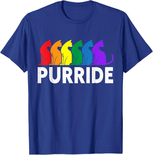Purride Cat Lover Pride Month Gay Rights Rainbow Cat T-Shirt - T-Shirt | Royal
