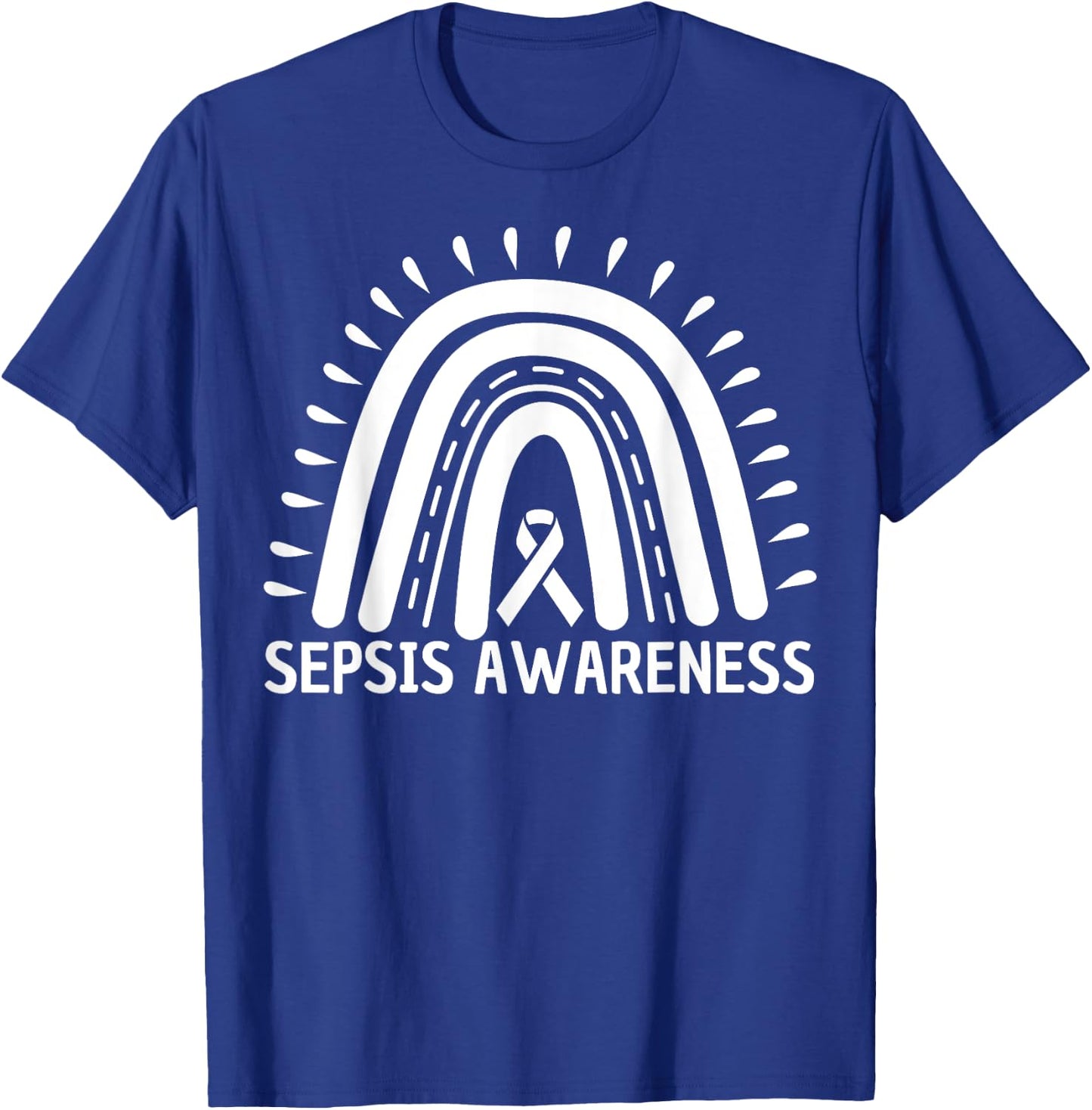 Sepsis Awareness Rainbow Red Ribbon. T-Shirt - T-Shirt | Royal