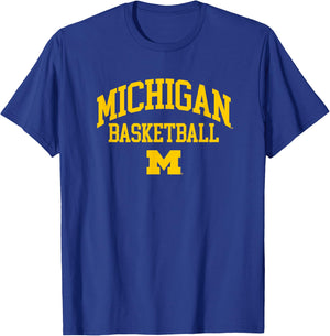 University of Michigan Wolverines Basketball T-Shirt - T-Shirt | Royal