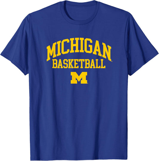 University of Michigan Wolverines Basketball T-Shirt - T-Shirt | Royal