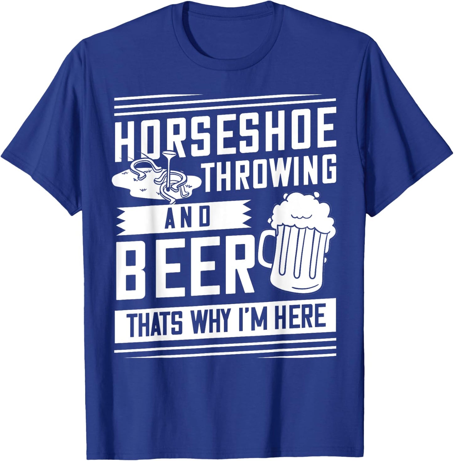 Horseshoe Pitching Gift Throwing Shoes T-Shirt - T-Shirt | Royal