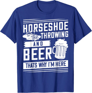 Horseshoe Pitching Gift Throwing Shoes T-Shirt - T-Shirt | Royal