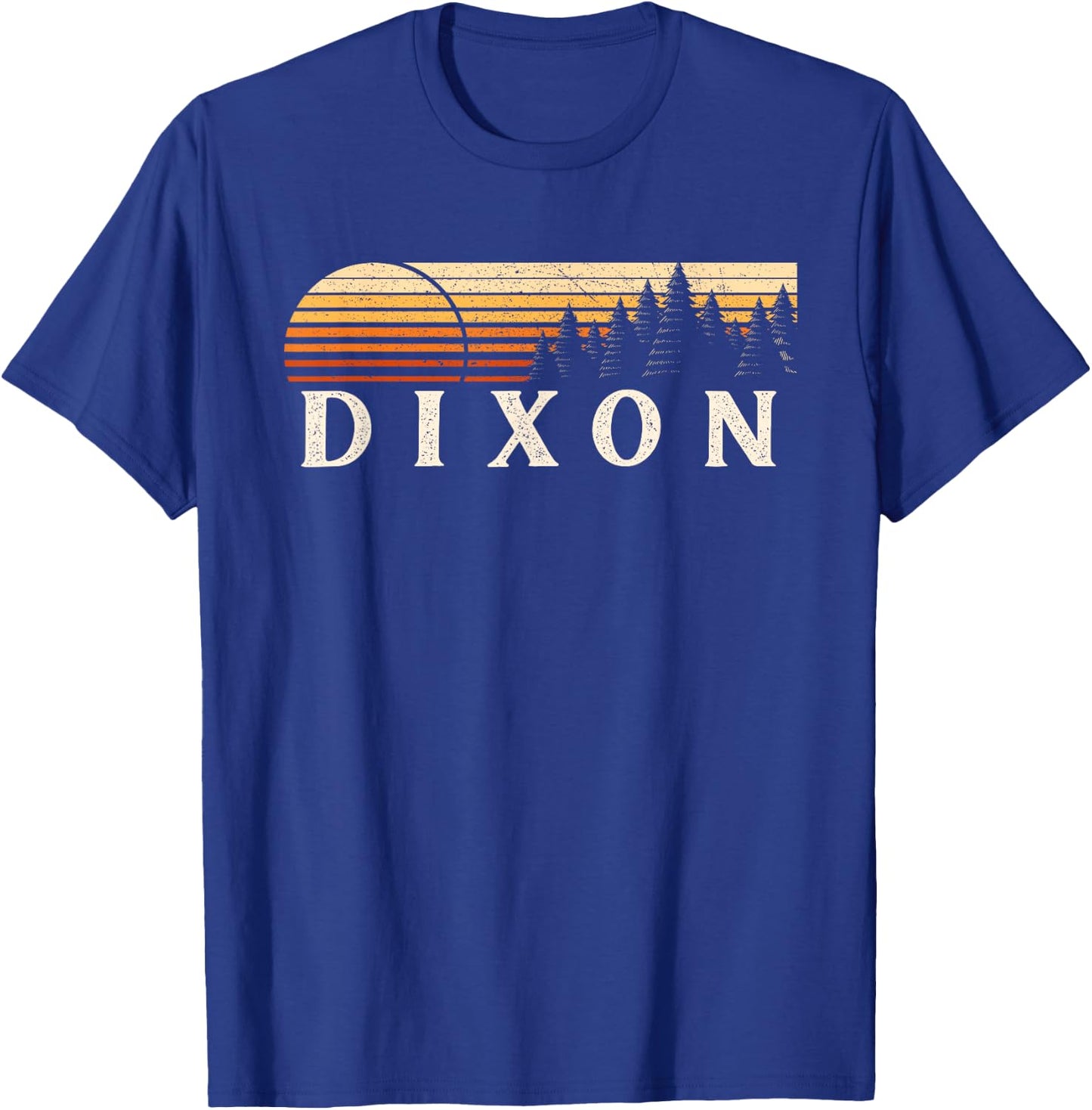 Dixon, NM Vintage Evergreen Sunset Eighties Retro T-Shirt - T-Shirt | Royal