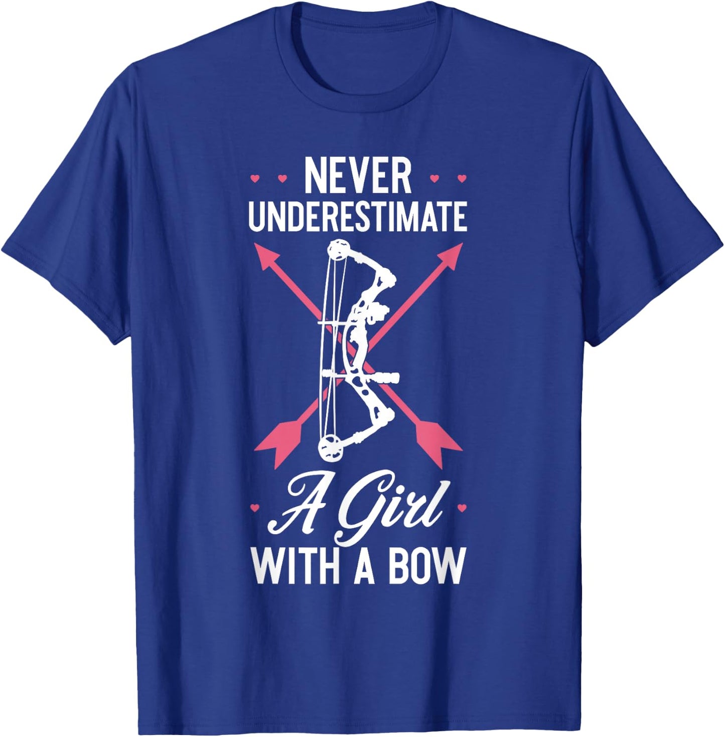 Girl Archer Archery Bowwomen Bow Bowhunter Toxophilite Arrow T-Shirt - T-Shirt | Royal