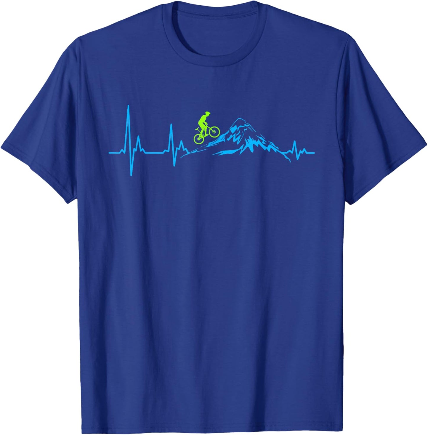 Mountain Bike Heartbeat Heart Rate Mountain MTB , black T-Shirt - T-Shirt | Royal