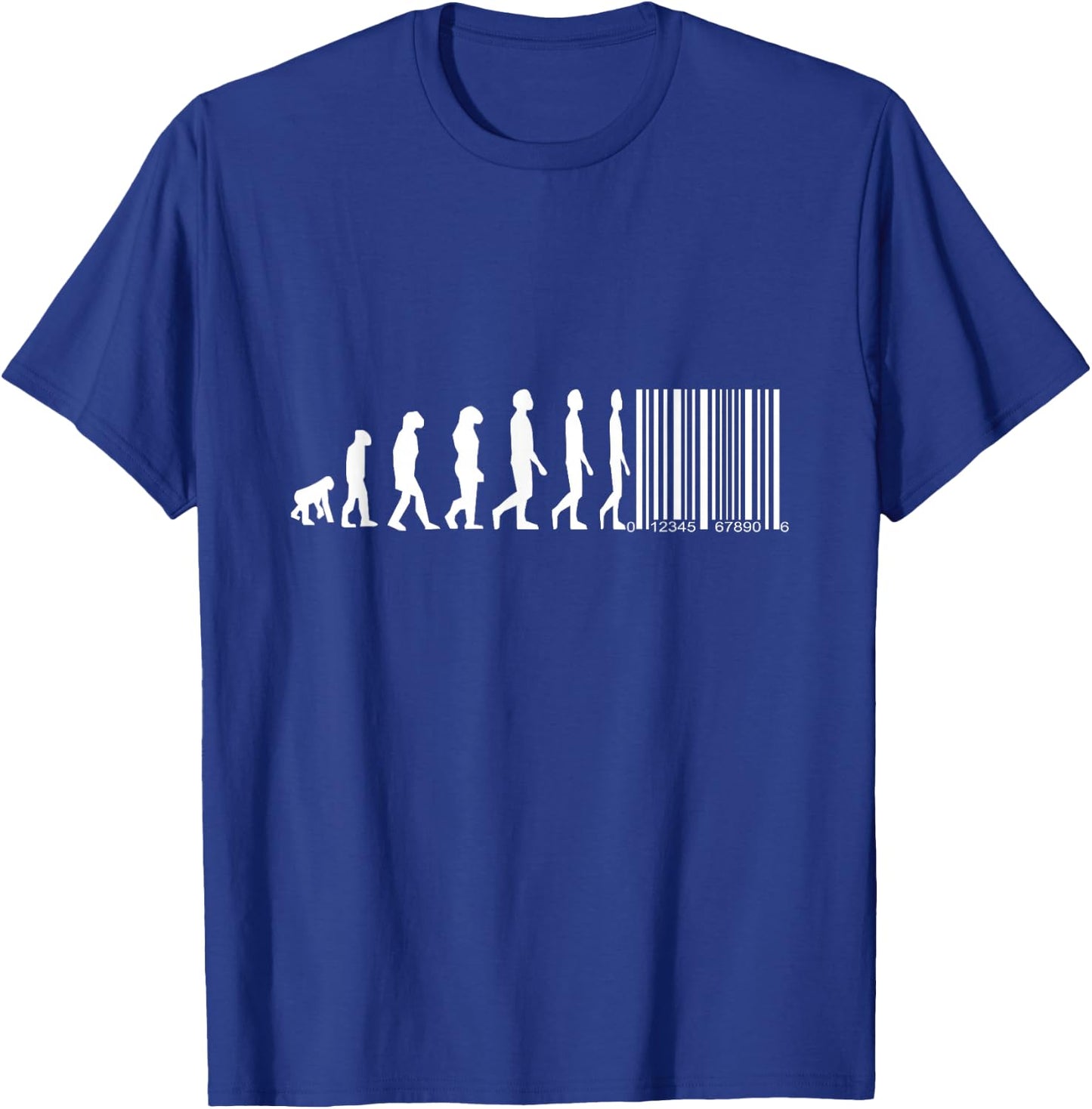 Evolution von Affen zum Menschen mit Barcode T-Shirt - T-Shirt | Royal