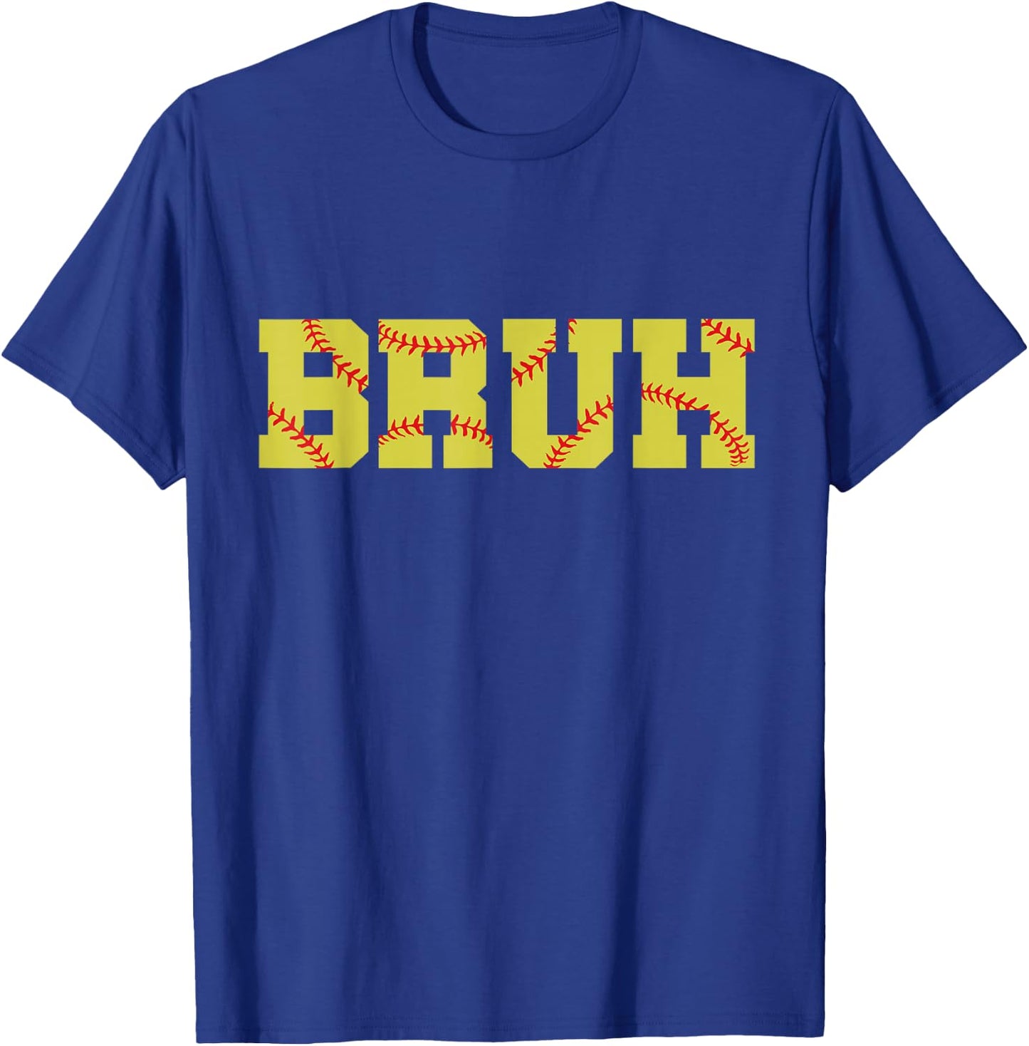 Bruh Meme Funny Softball Boys Son Teens Softball Lover T-Shirt - T-Shirt | Royal