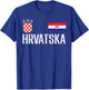 Croatia Flag Hrvatska Football Soccer Fan Men Women Kids T-Shirt - T-Shirt | Royal