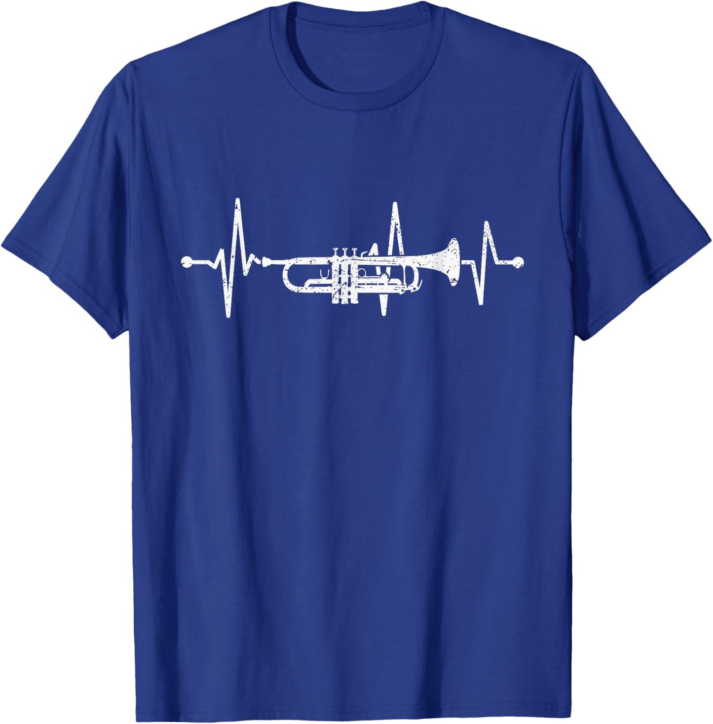 Trumpet Heartbeat Orchestra Musician Trumpeter , black T-Shirt - T-Shirt | Royal