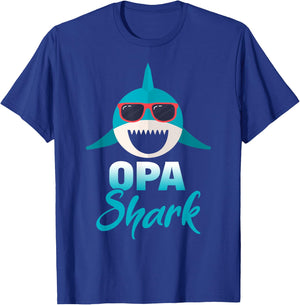 Opa Shark Wearing Cool Sunglasses Grandpa T-Shirt - T-Shirt | Royal