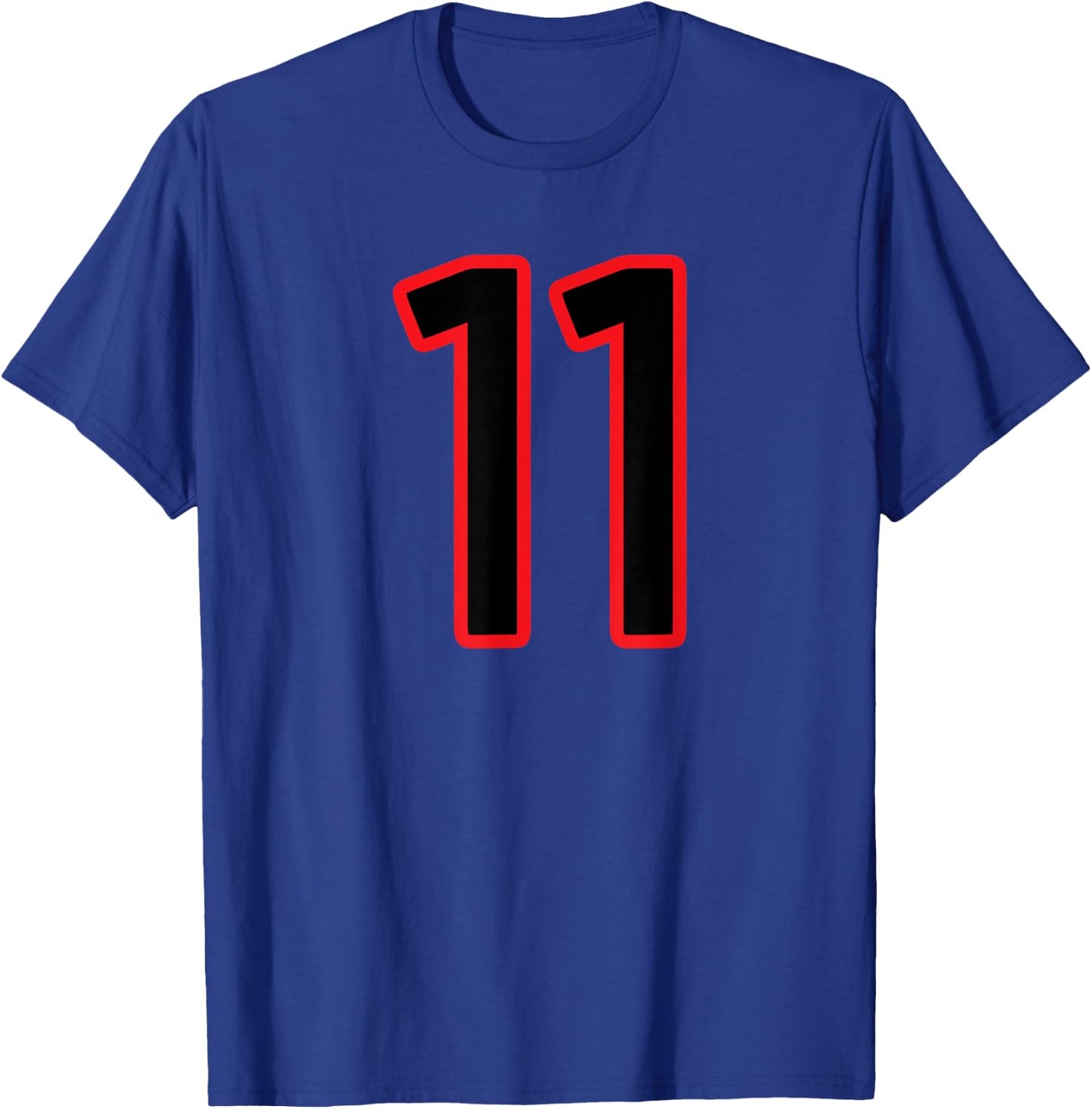 Number #11 Sport Red Black Uni Number T-Shirt - T-Shirt | Royal