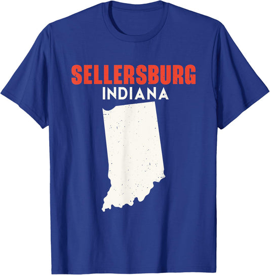 Sellersburg Indiana USA State America Travel Indianan T-Shirt - T-Shirt | Royal