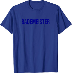Rücken Aufdruck Hinten Blauer Schriftzug Bademeister T-Shirt - T-Shirt | Royal