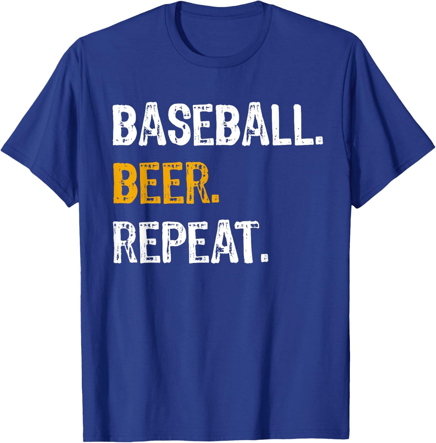 Baseball Beer Repeat Shirt, For Baseball Lovers T-Shirt - T-Shirt | Royal