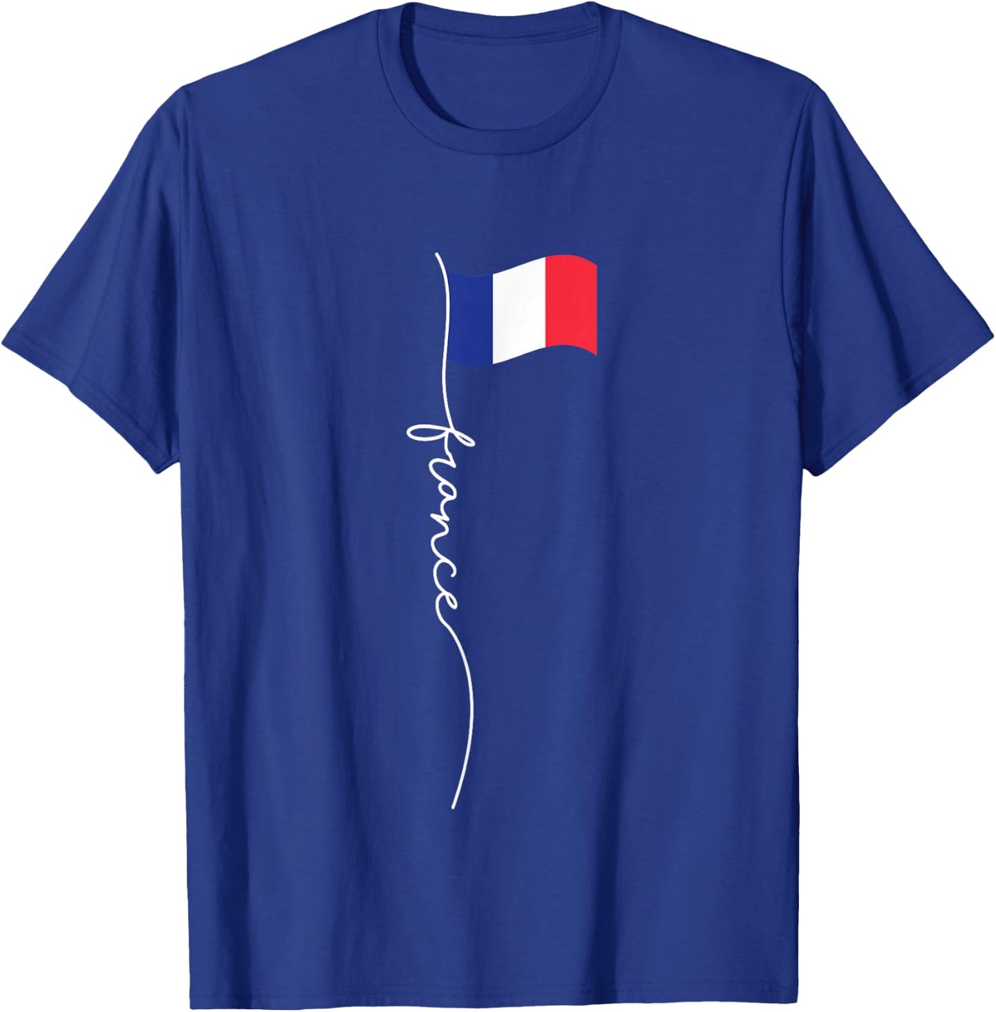 France Signature Flag Pole - Elegant Patriotic French Flag Small T-Shirt - T-Shirt | Royal