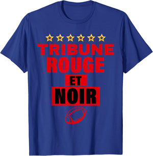 Rugby Toulouse Supporter Tribune Red and Black Man Woman , Black, S T-Shirt - T-Shirt | Royal