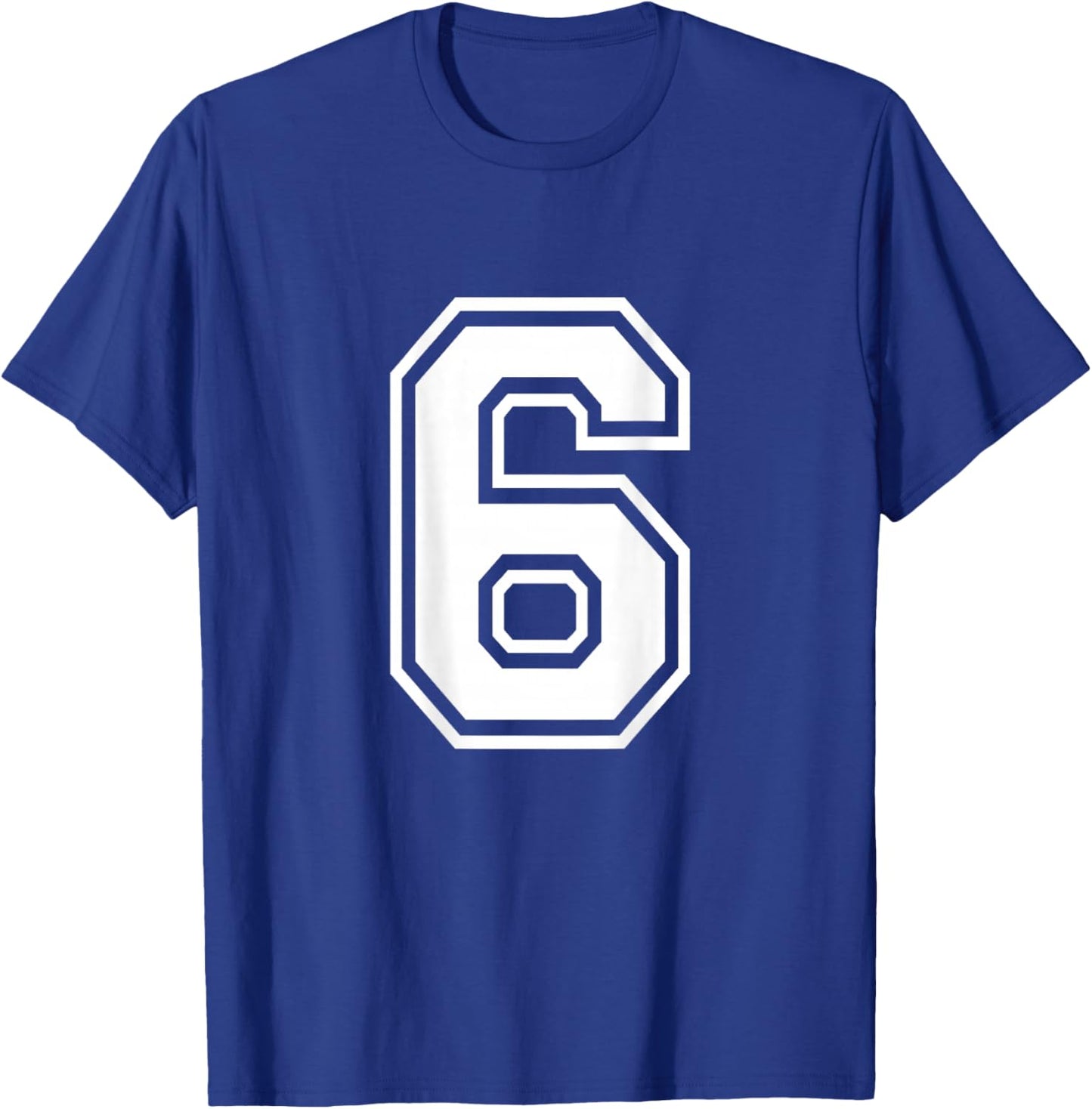 Number 6 Shirt Sports Player Number BACK of Shirt T-Shirt - T-Shirt | Royal