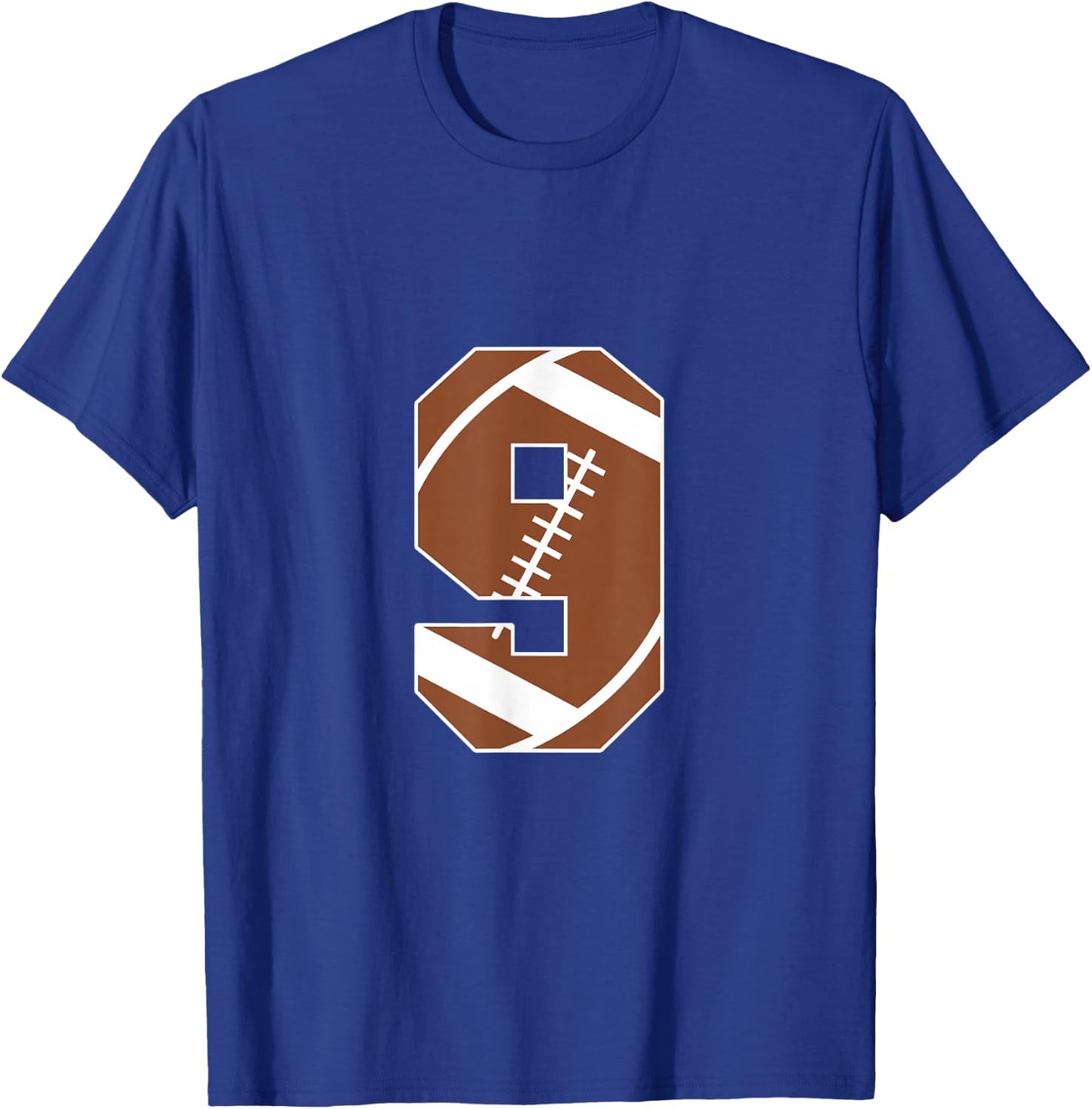 9th Birthday Kids Football Birthday Party 9 Years Old Boys T-Shirt - T-Shirt | Royal