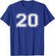 20 Sports Jersey Number for Fan or Player #20 T-Shirt - T-Shirt | Royal