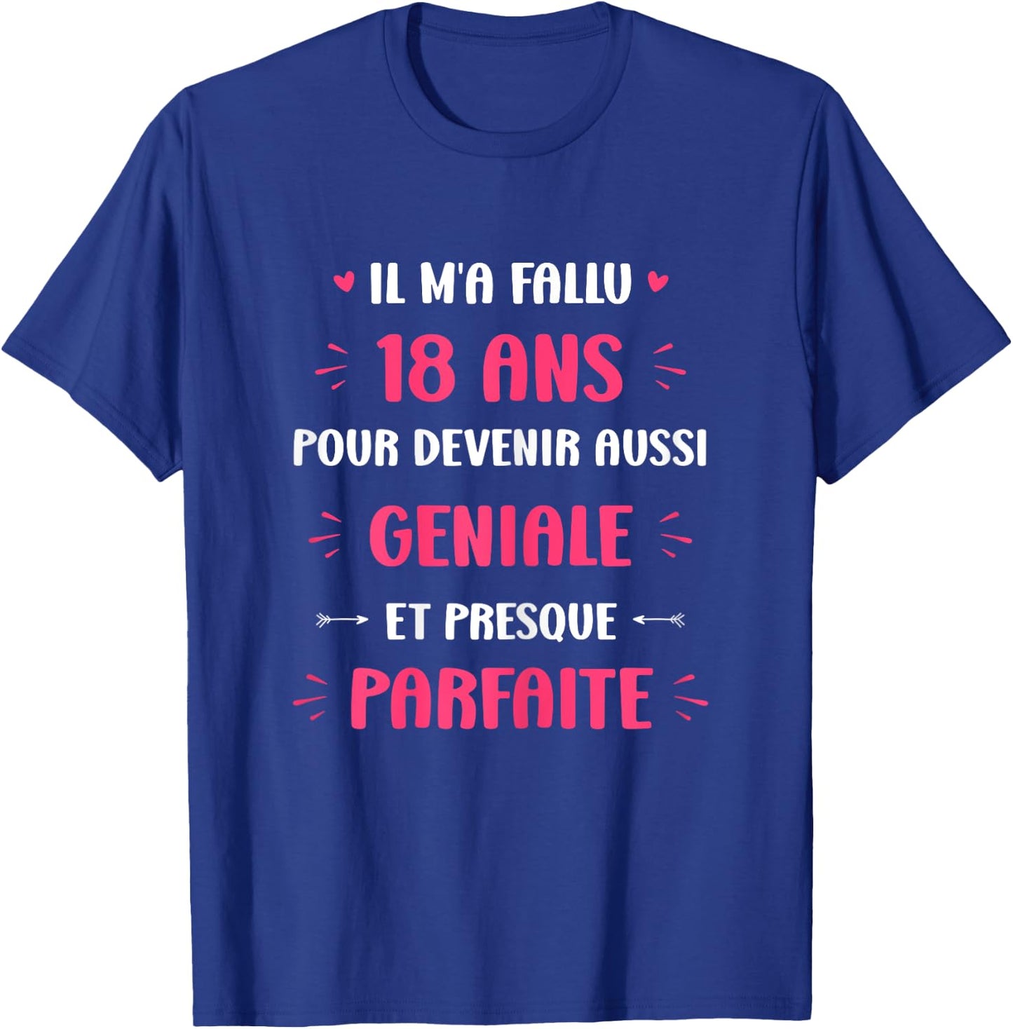Funny Awesome 18 Years Woman Birthday 18 Years , Black, Female X-Small T-Shirt - T-Shirt | Royal
