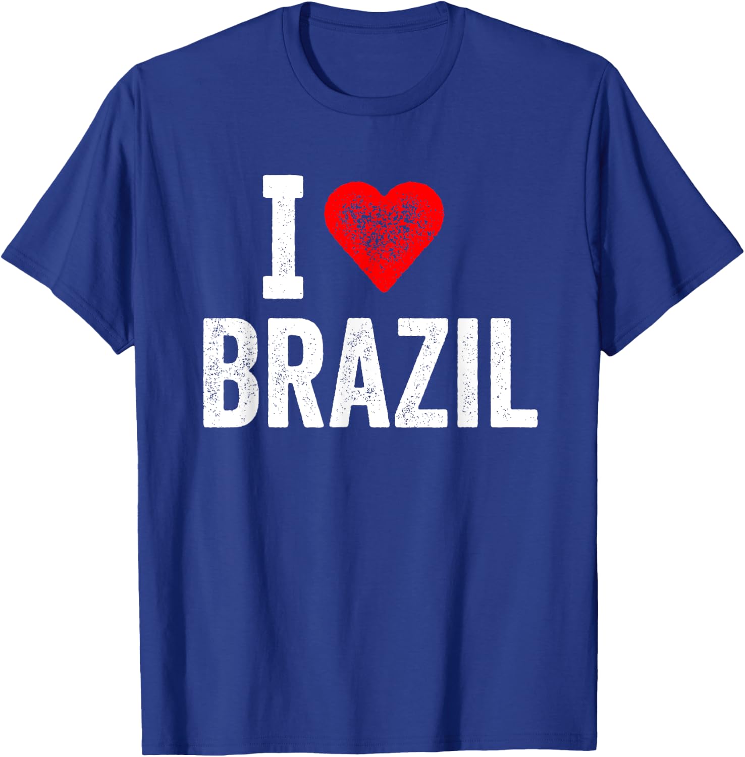 Funny Retro Design I Love Brazil with a Red Heart T-Shirt - T-Shirt | Royal