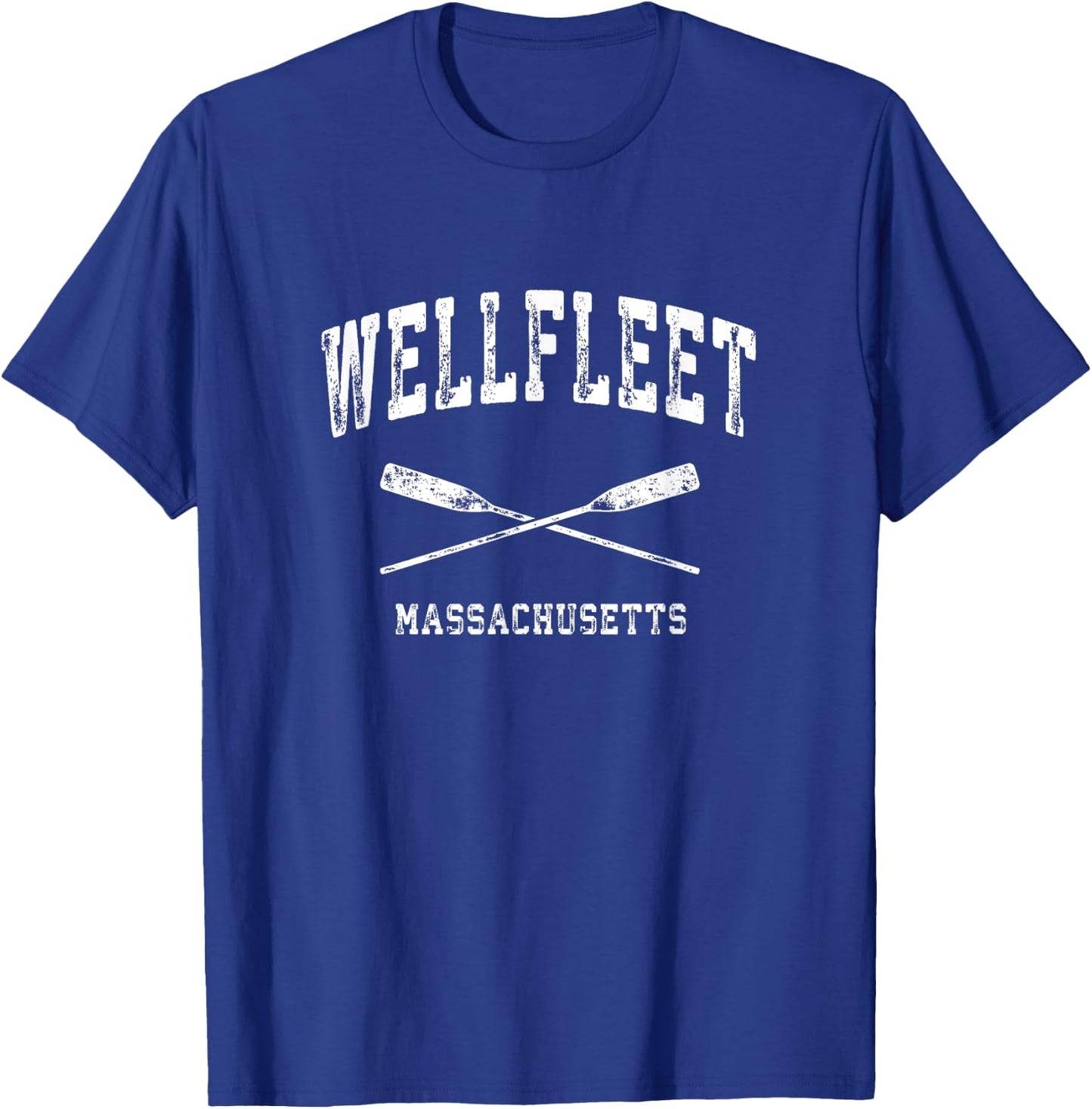 Wellfleet Massachusetts Vintage Nautical Crossed Oars T-Shirt - T-Shirt | Royal