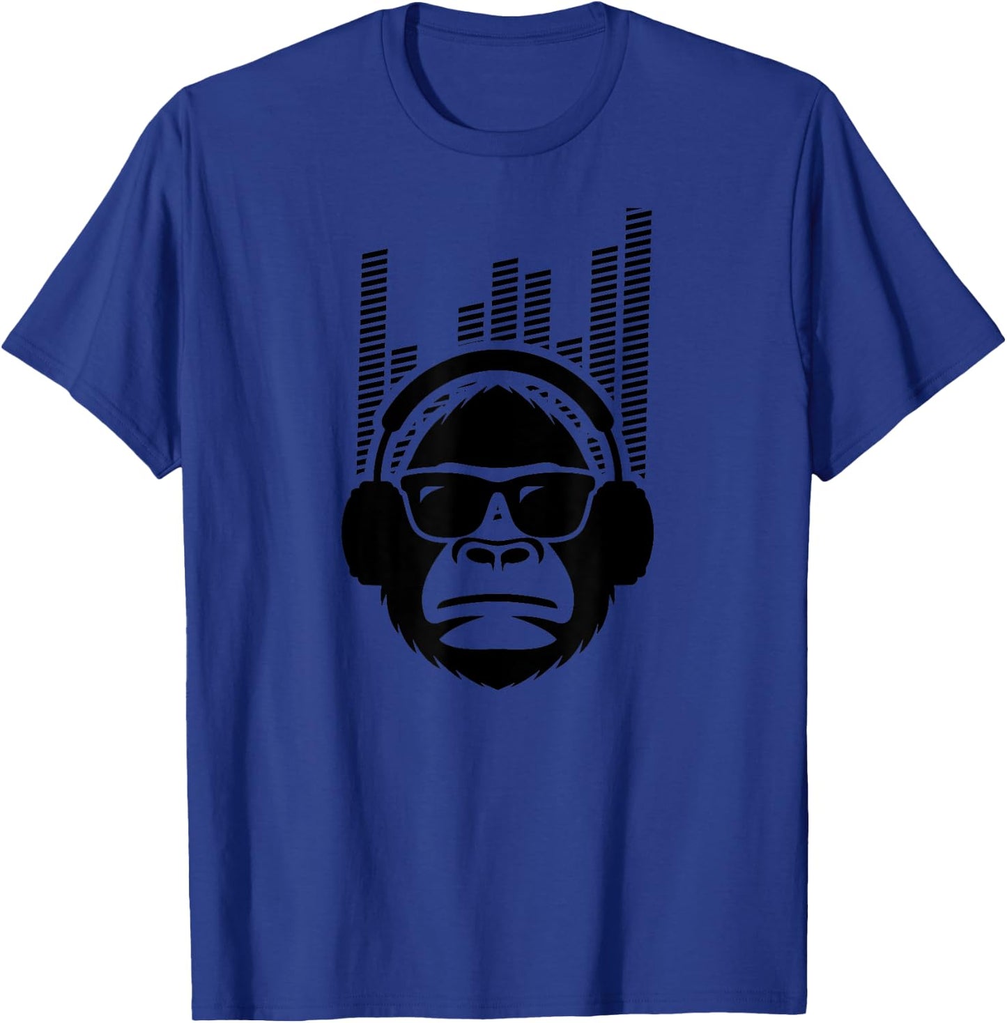 Solid Jammin Monkey Rockin Headphones Shades T-Shirt - T-Shirt | Royal