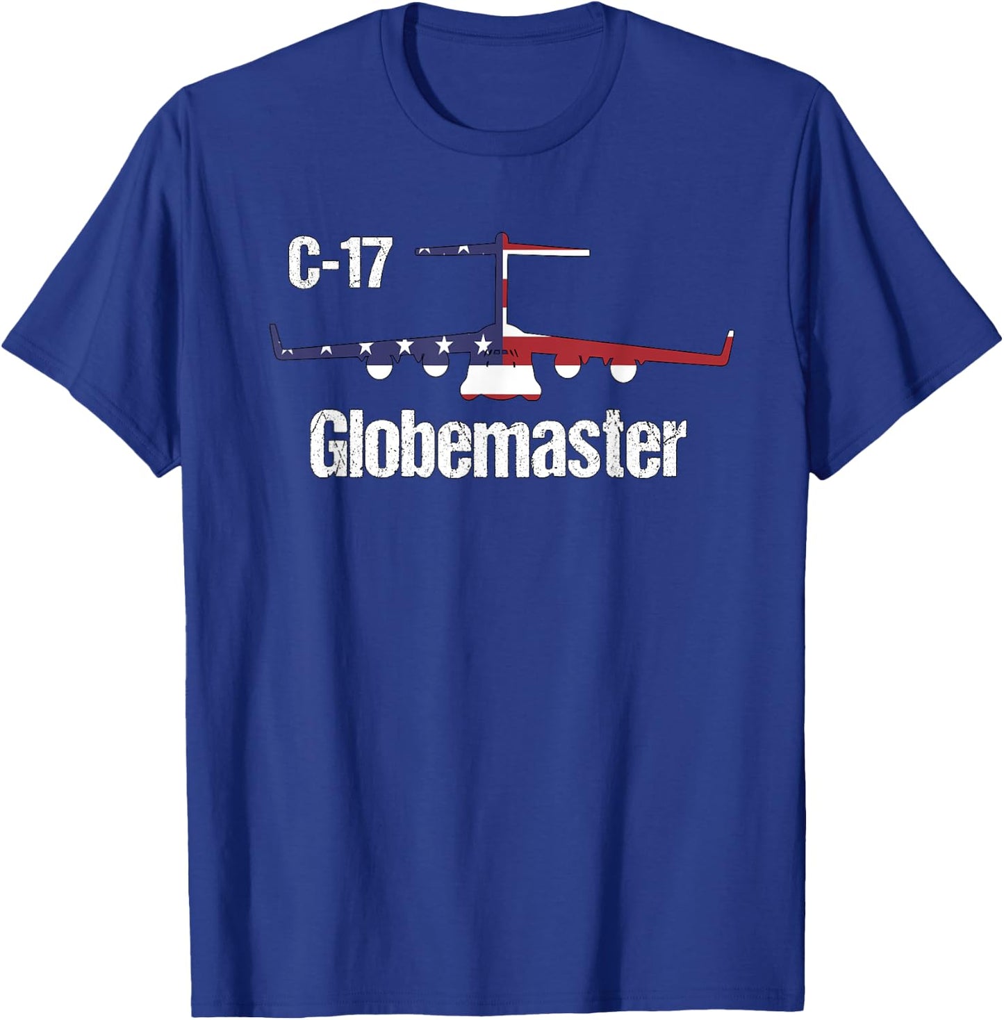 C17 Globemaster Air Force Pilot Gifts American Flag Aviation T-Shirt - T-Shirt | Royal