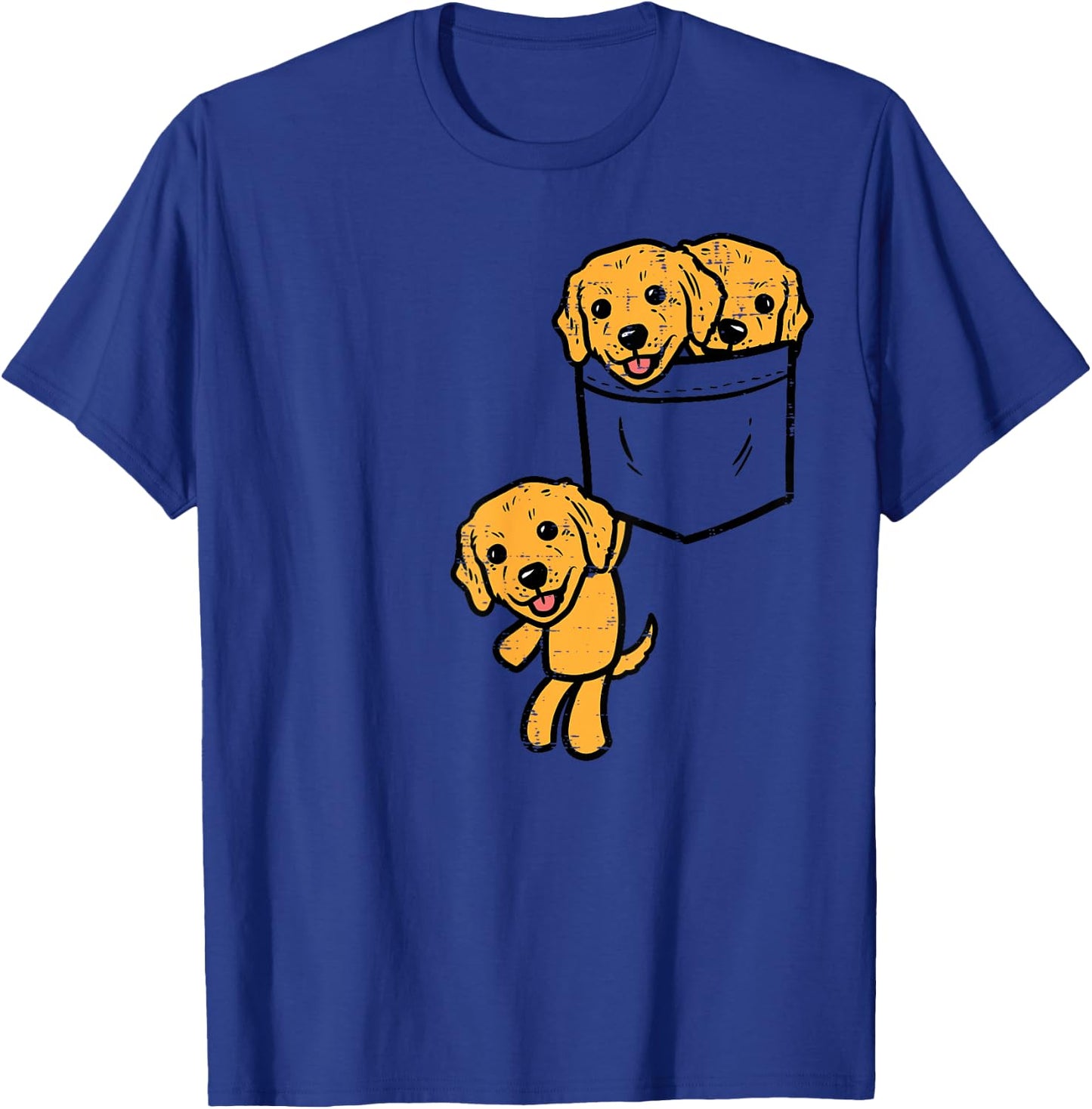 Pocket Golden Retriever Puppies Cute Dog Lover Owner Gift T-Shirt - T-Shirt | Royal