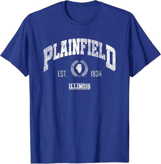 Plainfield IL | Illinois | Vintage Throwback T-Shirt - T-Shirt | Royal