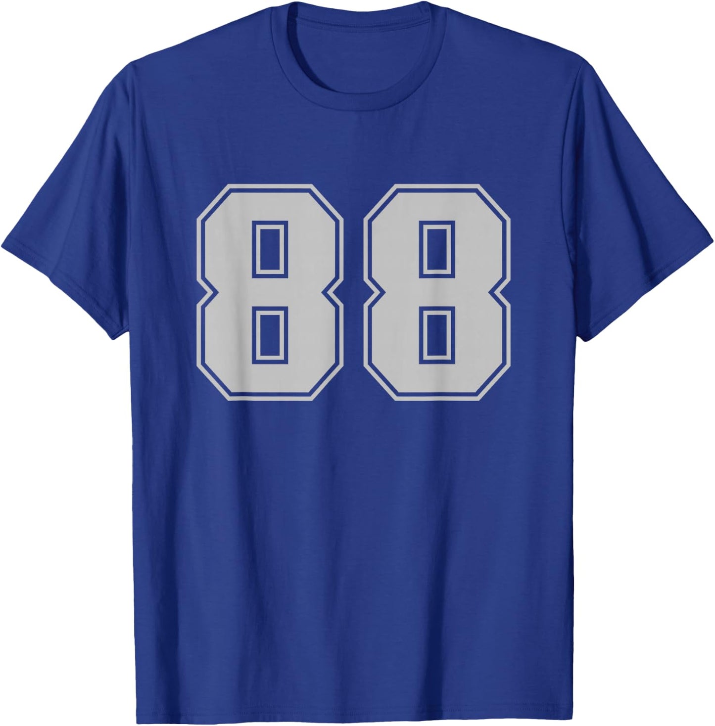 Number #88 Silver Sport Varsity Number T-Shirt - T-Shirt | Royal