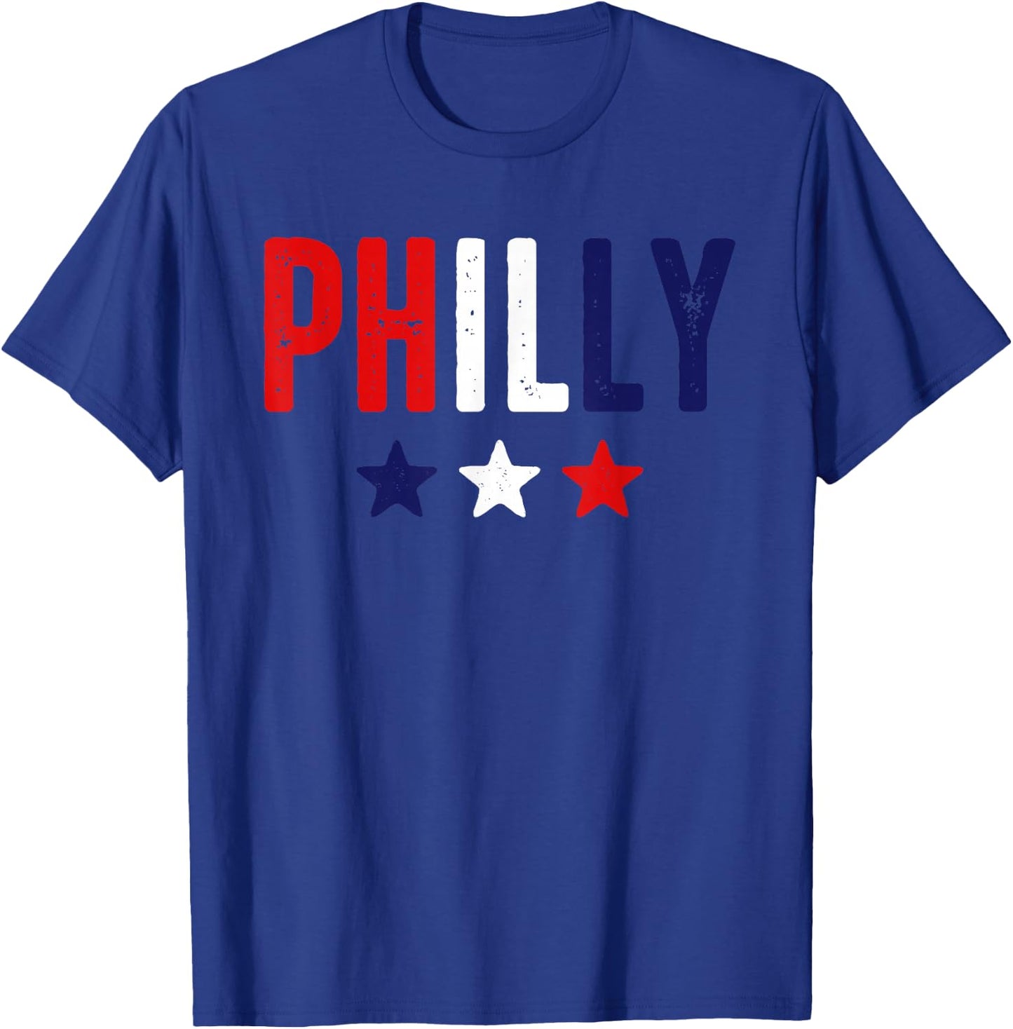 Philadelphia Red White Blue Stars 4th of July Patriotic Gift Kids Men T-Shirt - T-Shirt | Royal