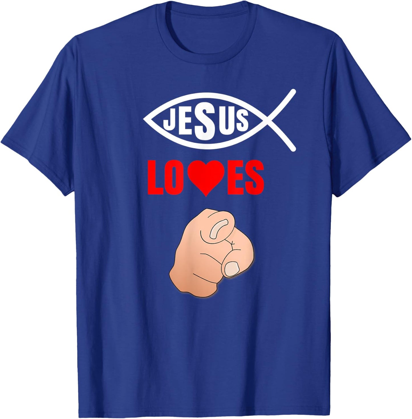 Ichthys Jesus loves you - Christian Ichthus Fish Ichthys4m3 T-Shirt - T-Shirt | Royal