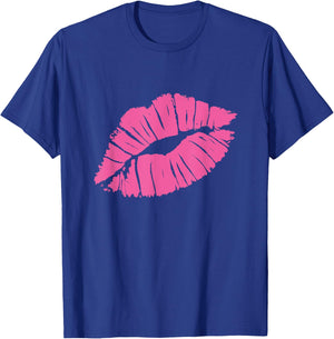 Bold Pink Lip Kiss Love Yourself Empowerment in 80s Style T-Shirt - T-Shirt | Royal
